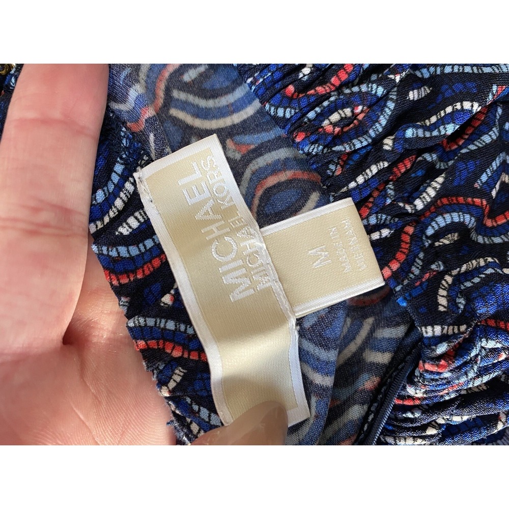 MICHAEL KORS medium PRINTED STRETCH CHAIN STRAPS SLEEVELESS SHIFT DRESS - Picture 6 of 7